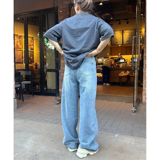 String denim pants