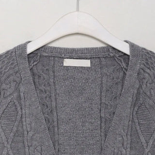 Cropped duffel knit cardigan