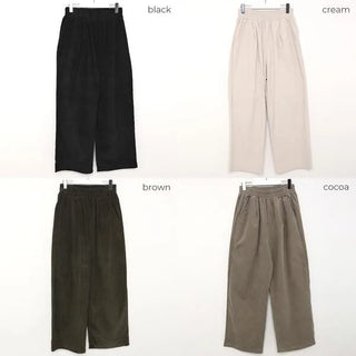 Corduroy Banded Wide Pants