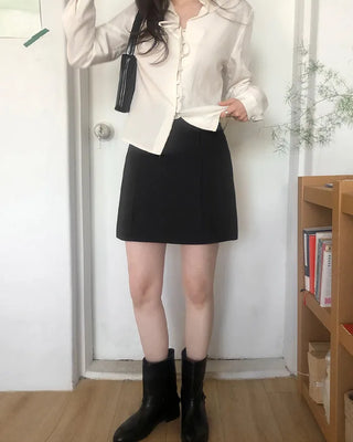 Strap button blouse
