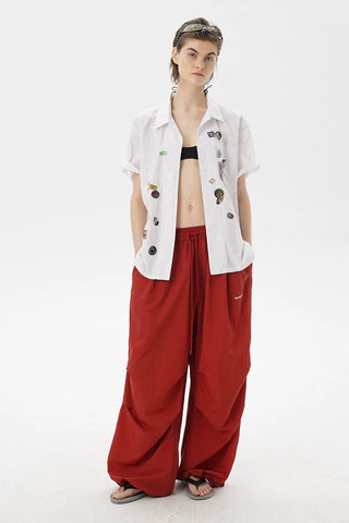 [MASONPRINCE] Lightweight Nylon Parachute Pants