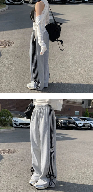 Ribbon Three-Stripe Training Pants - 3 Colors