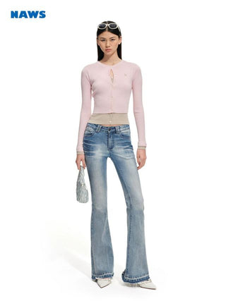 [NOTAWEAR] Wool Blend Layered Knit Cardigan