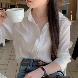 Silky Loose Fit Shirt Blouse
