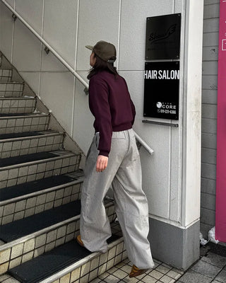 (Unisex) Striped Pintuck Overpants