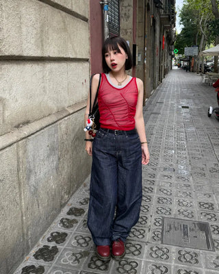 Wide selvedge denim pants