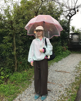 String Flower Hooded Windbreaker