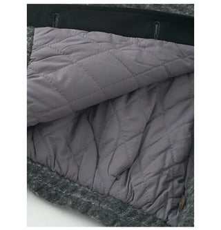 Wool round neck button jacket