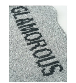 Lettering Jacquard Loose Knit