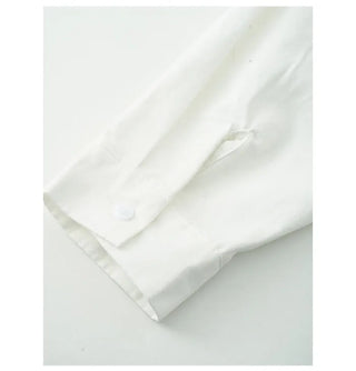 Embroidered cotton long-sleeved loose-fit shirt