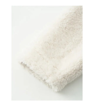 High-neck fur jacket & bag set