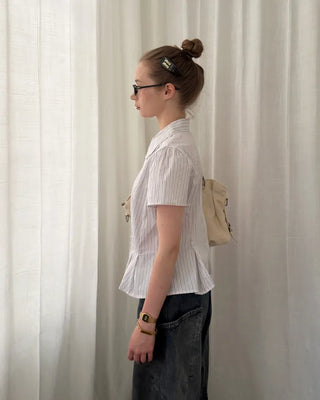 Striped pintuck shirt blouse