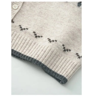 Two-tone Nordic pattern cardigan