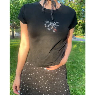 Cubic Ribbon Short-Sleeved T-Shirt