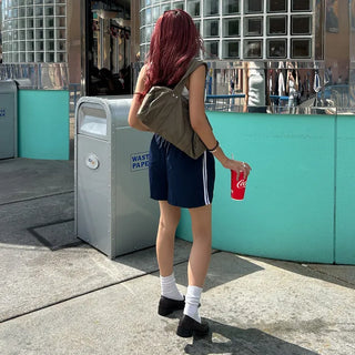 2-line elastic waist shorts