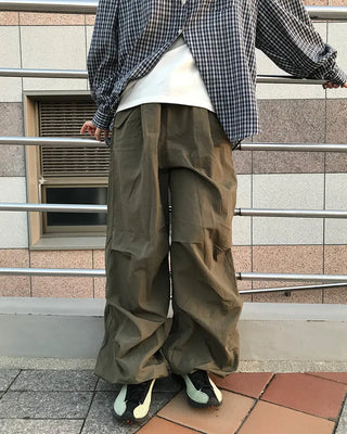 Nylon wide Joker pants