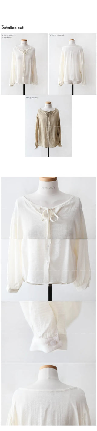 Lovely Ribbon Cardigan Blouse