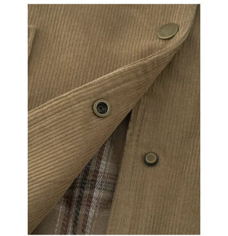 Checkered quilted corduroy jacket