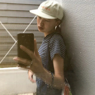 Basic striped half-sleeve T-shirt