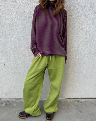 Turtleneck striped long-sleeve T-shirt