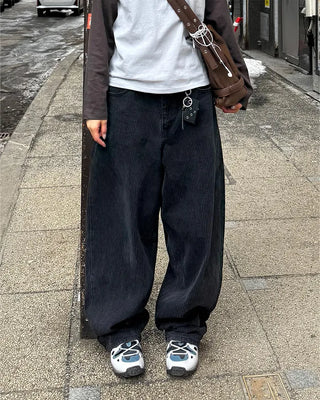 (Unisex) Star Embroidered Balloon Denim Pants