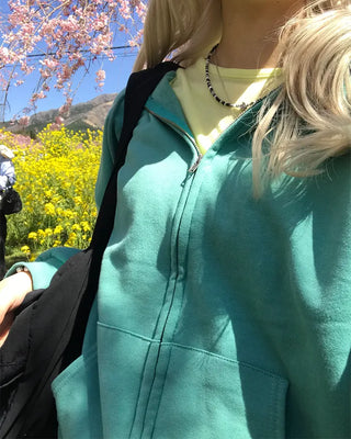 Oversized Basic Zip Hoodie