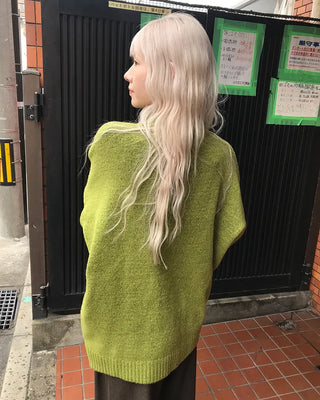 Henley neck oversized knit