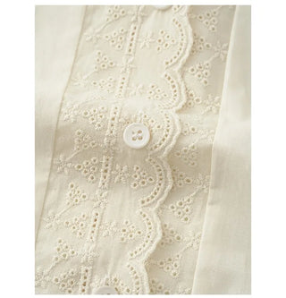 Lace puff-sleeve blouse