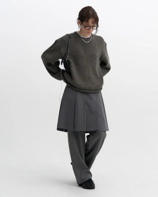 Pleated midi skirt
