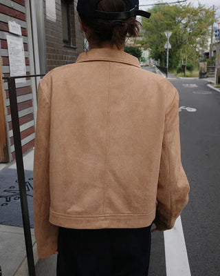 Suede cropped jacket
