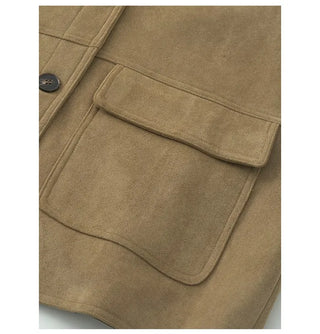 High-neck suede jacket