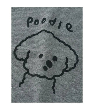 Poodle embroidered round neck knit vest