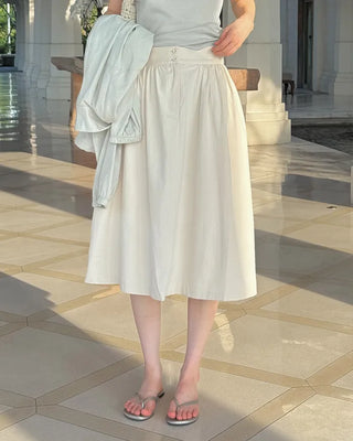 Two-button flared skirt