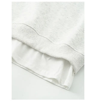 Fleece-lined layered lettering T-shirt