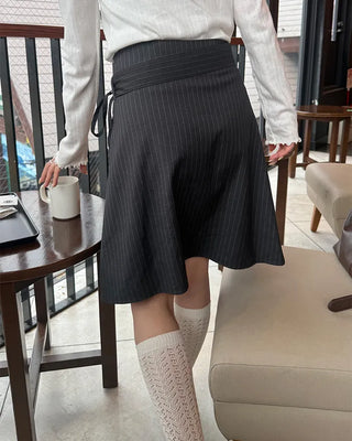 Striped midi skirt