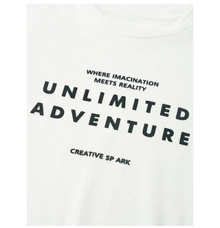 (2 colors) Lettering Print T-Shirt