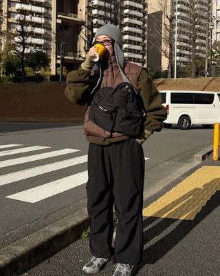 High-neck padded vest
