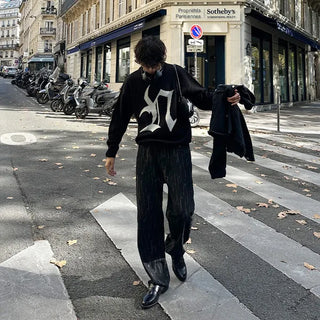 Unique Pattern Denim Pants
