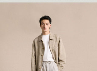 [CULTUM] Linen Blend Shirt Collar Jacket