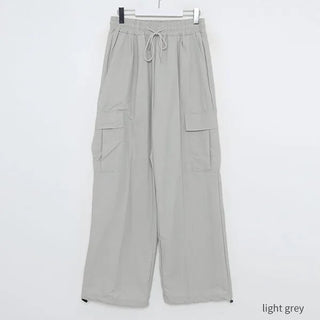 Nylon wide pocket drawstring pants