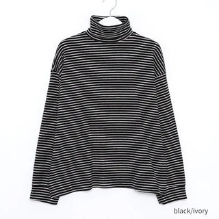 Striped turtleneck sweatshirt