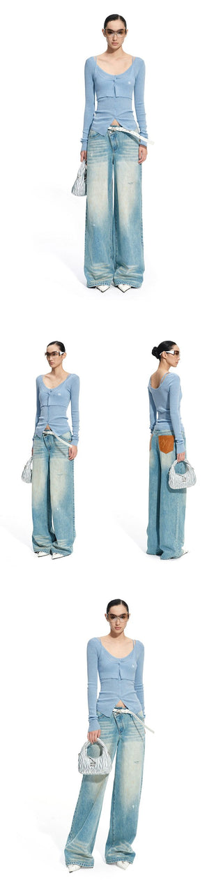 [NOTAWEAR] Layered Cami Knit Cardigan