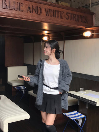 Angora V-neck cardigan