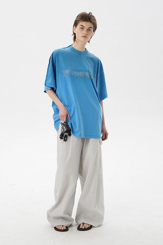 [MASONPRINCE] Graffiti Label Washed Cotton Tee