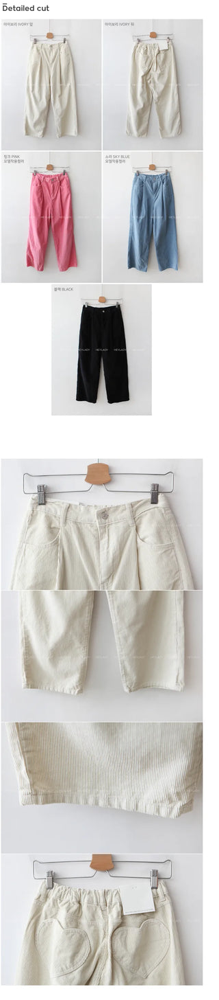 Corduroy Heart Pants