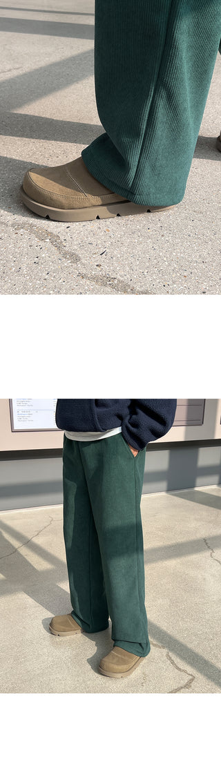 Steady Fleece-Lined Corduroy Wide Pants