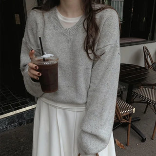 (Over 10,000 sold) V-neck knit - 5 colors