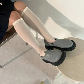 Sheer knee-high socks