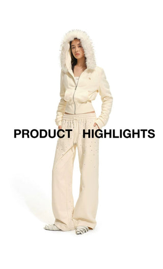 [NOTAWEAR] Rhinestone Gradient Wide Leg  Sweatpants