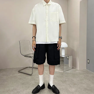 chalk cargo bermuda cotton pants